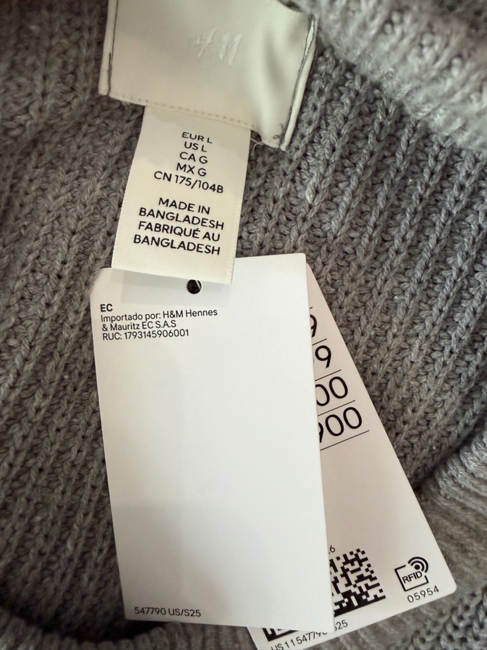 H&M Gray and White Striped Crewneck Sweater NWT - Picture 7 of 8